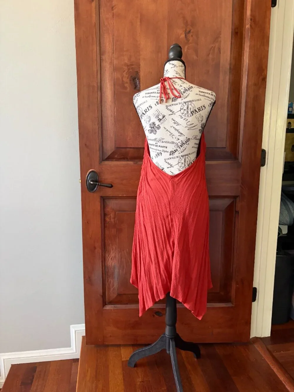 Free People NWT Terra Cotta Halter Swing Dress Size Large - Picture 4 of 6